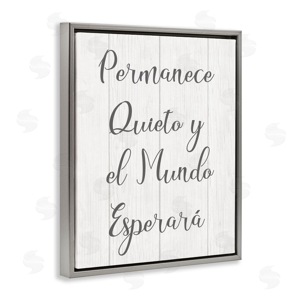 Stupell Studio Permanece en Quietud Gray Floating Frame Canvas Wall Art Print