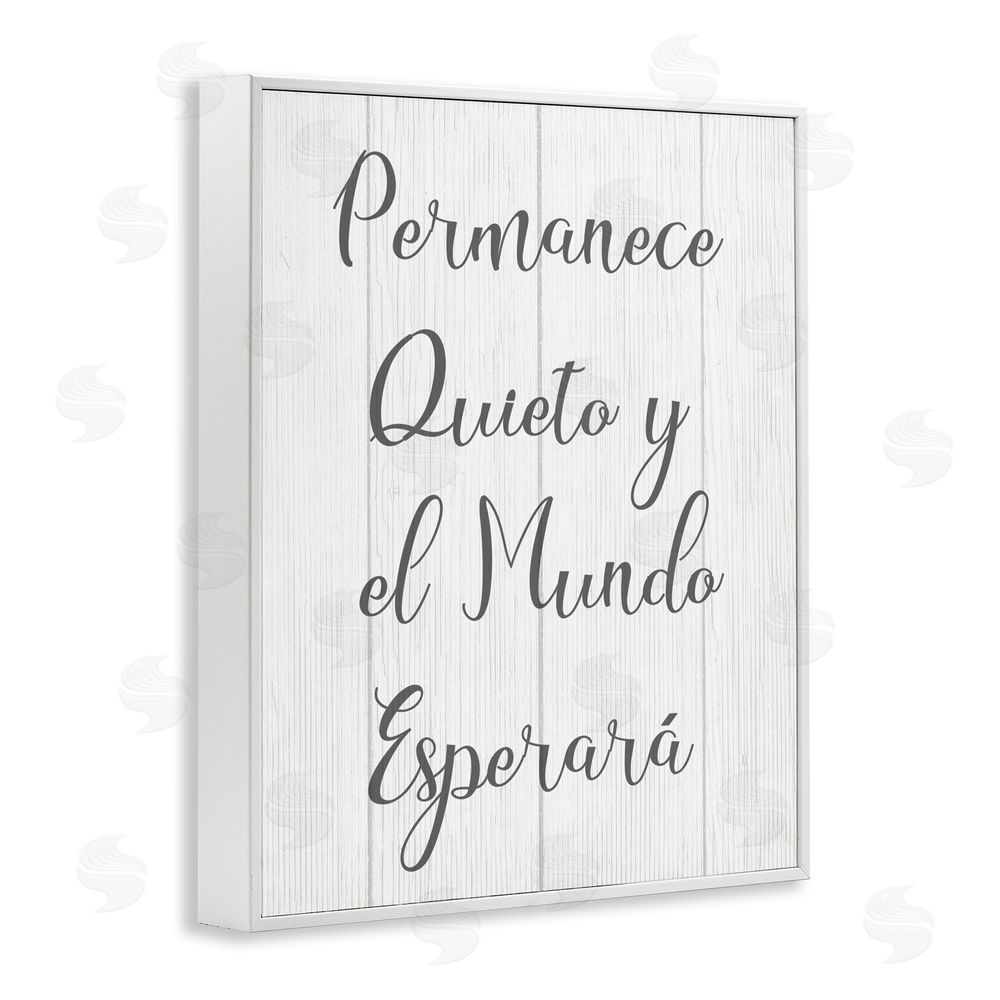 Stupell Studio Permanece en Quietud White Framed Giclee Wall Art Print
