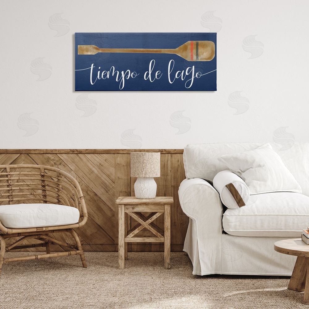 Stupell Studio Tiempo De Lago Náutica Canvas Wall Art Print in Room