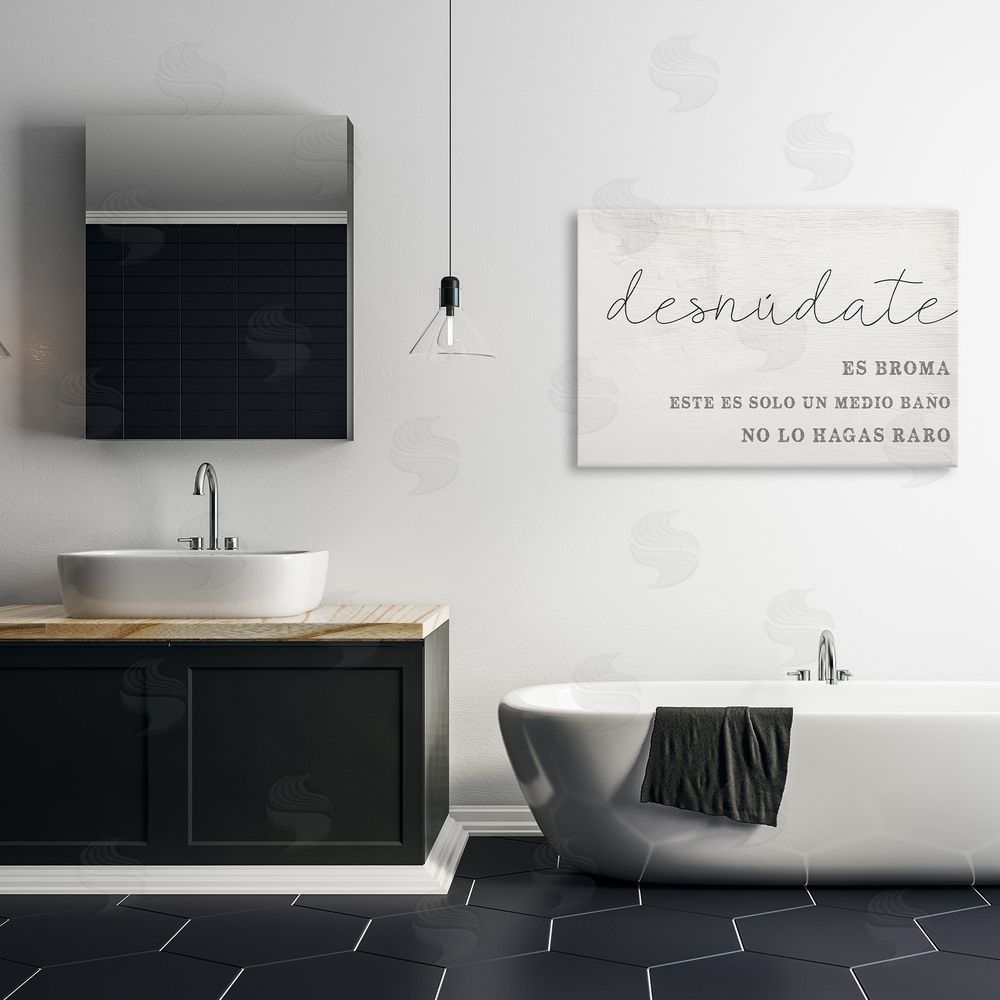Stupell Studio Solo un Medio Baño Canvas Wall Art Print in Room