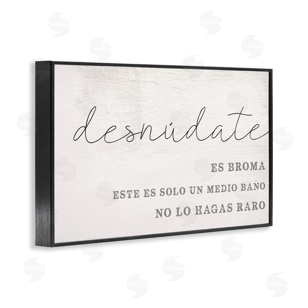 Stupell Studio Solo un Medio Baño Black Framed Giclee Wall Art Print