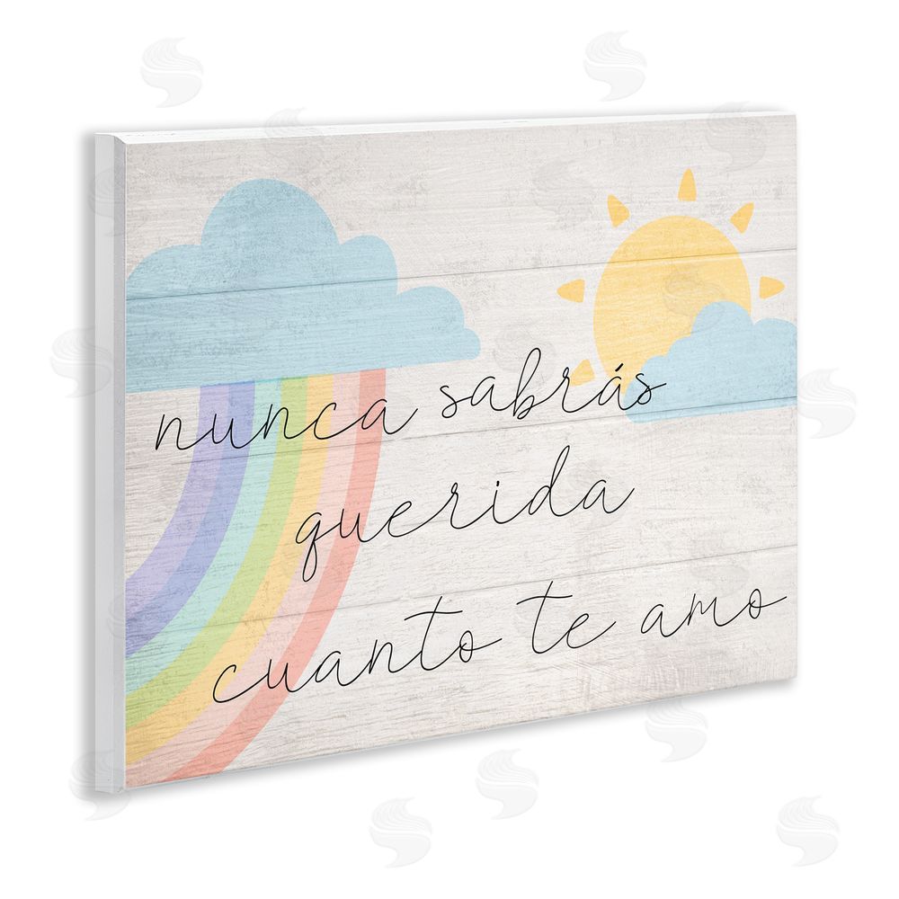 Stupell Studio Querida Cuanto te Amo Wooden Wall Plaque Art Print