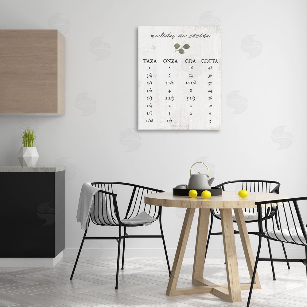 Stupell Studio Tabla de Medidas de Cocina Canvas Wall Art Print in Room