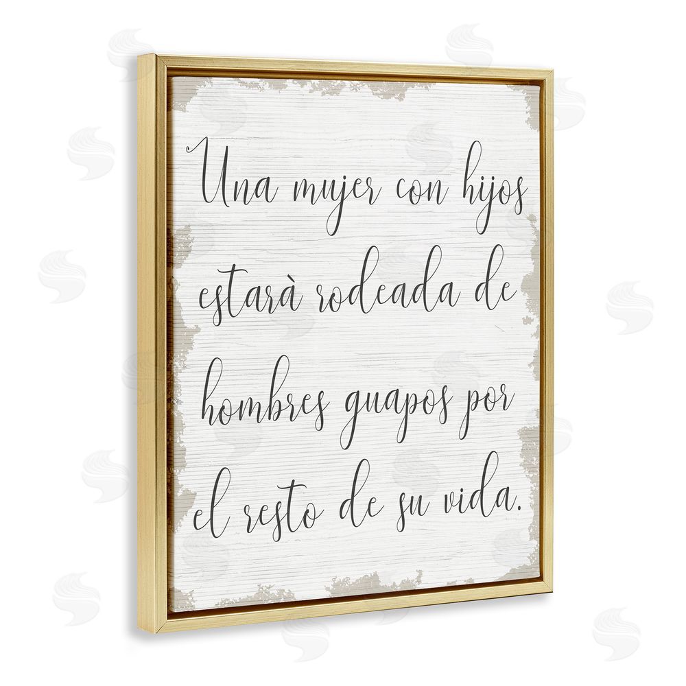 Stupell Studio Rodeada de Hombres Guapos Gold Floating Frame Canvas Wall Art Print