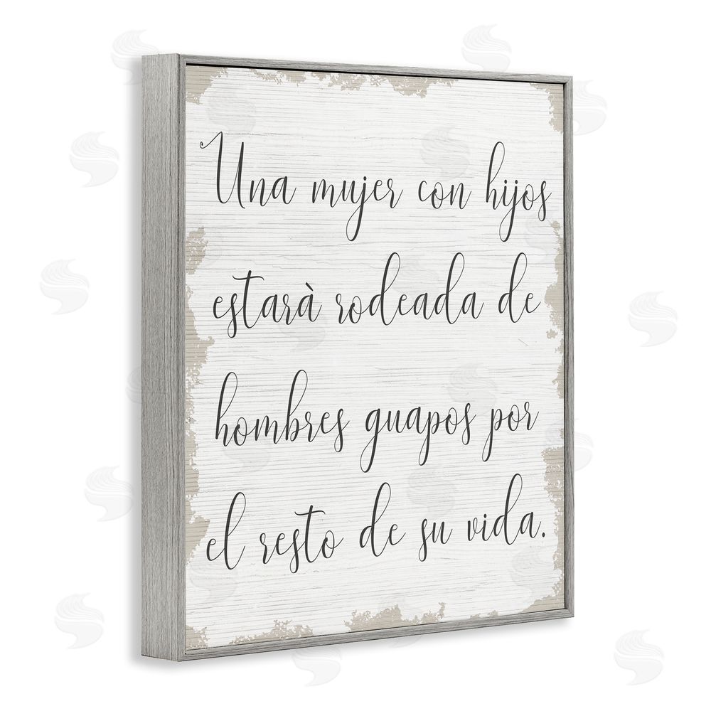 Stupell Studio Rodeada de Hombres Guapos Gray Framed Giclee Wall Art Print