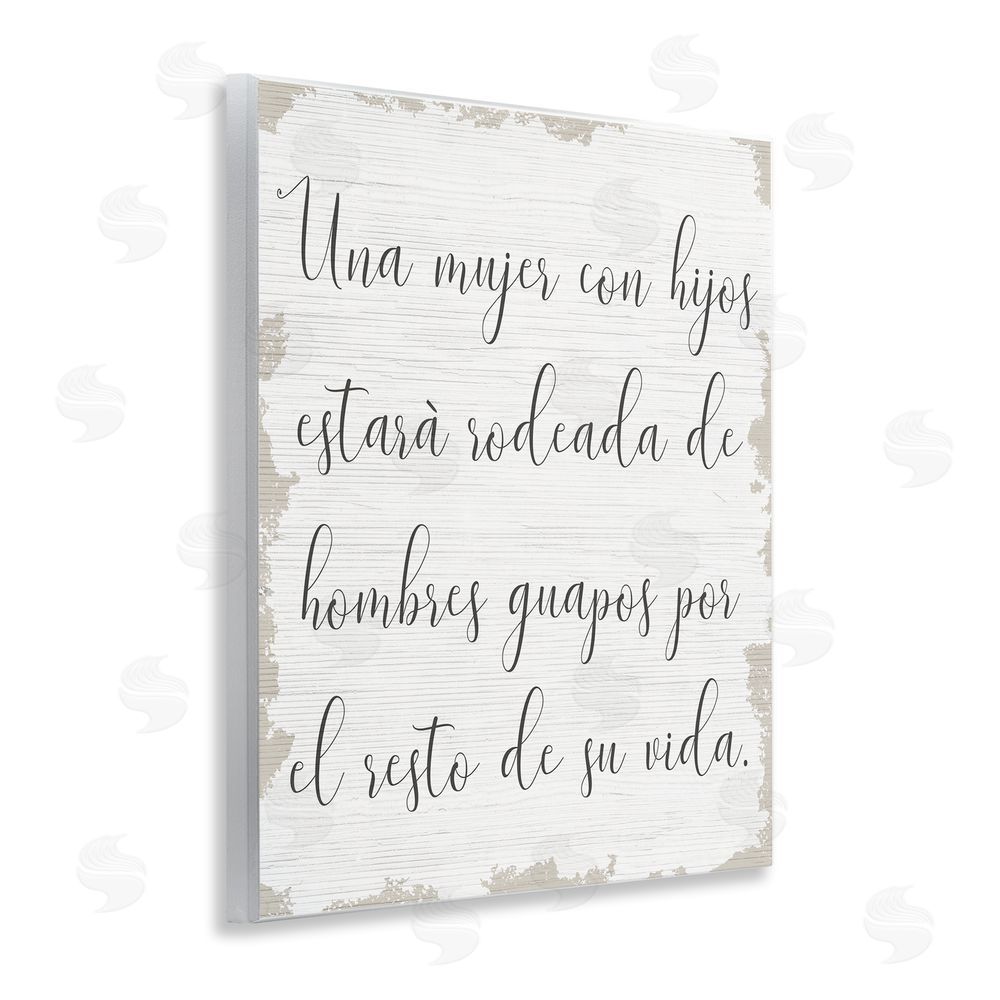 Stupell Studio Rodeada de Hombres Guapos Wooden Wall Plaque Art Print