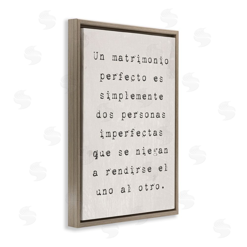 Stupell Studio Un Matrimonio Perfecto Brown Floating Frame Canvas Wall Art Print