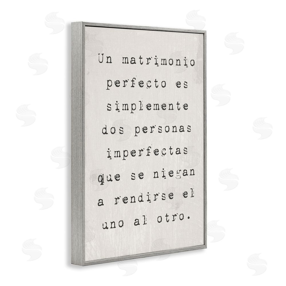 Stupell Studio Un Matrimonio Perfecto Gray Framed Giclee Wall Art Print