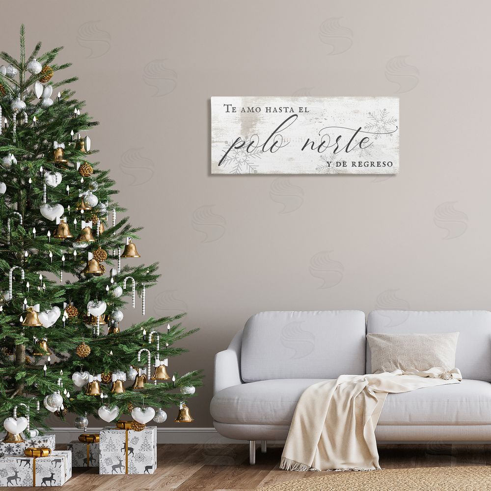 Stupell Studio Te Amo Hasta el Polo Norte Canvas Wall Art Print in Room