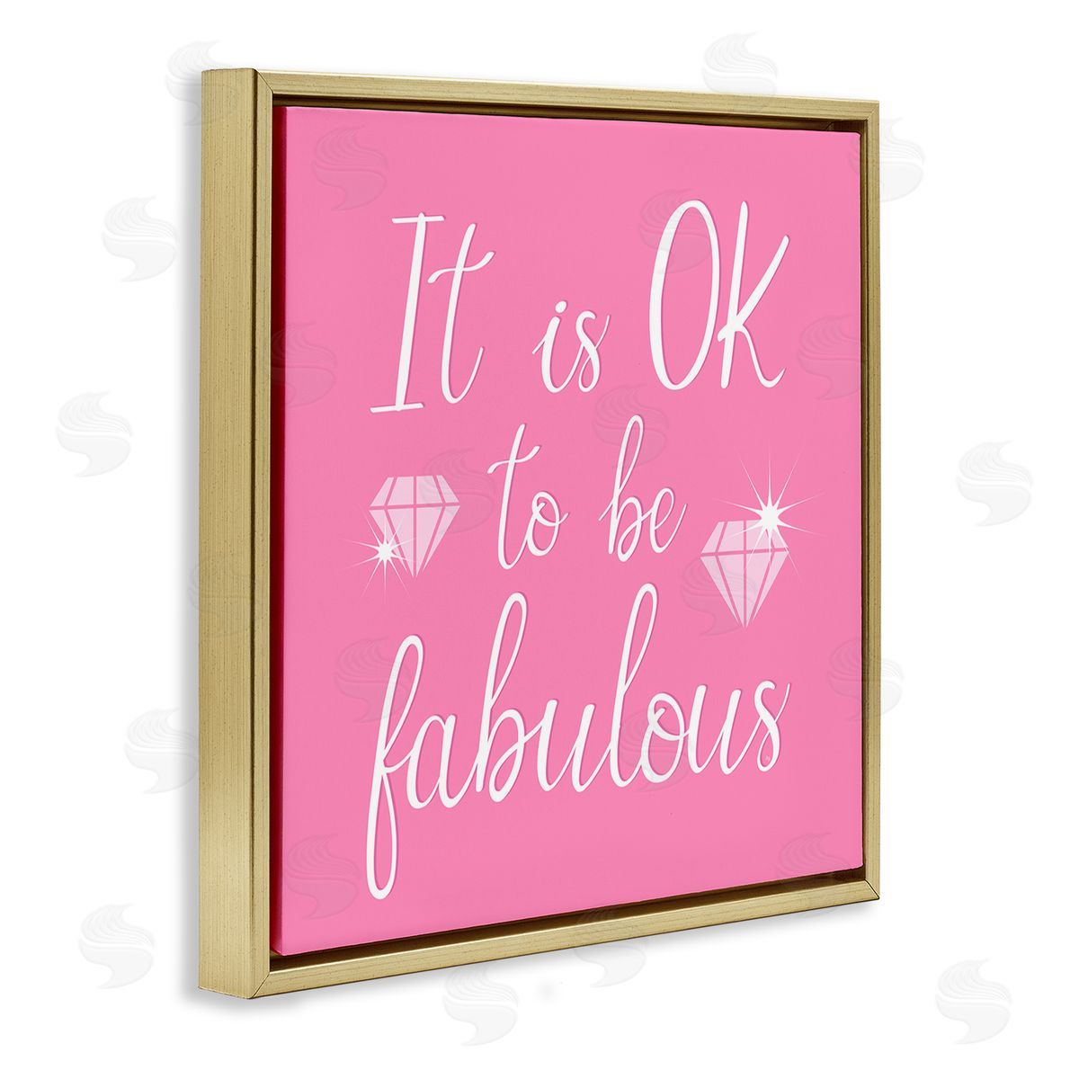 Martina Pavlova Ok to be Fabulous Gold Floating Frame Canvas Wall Art Print