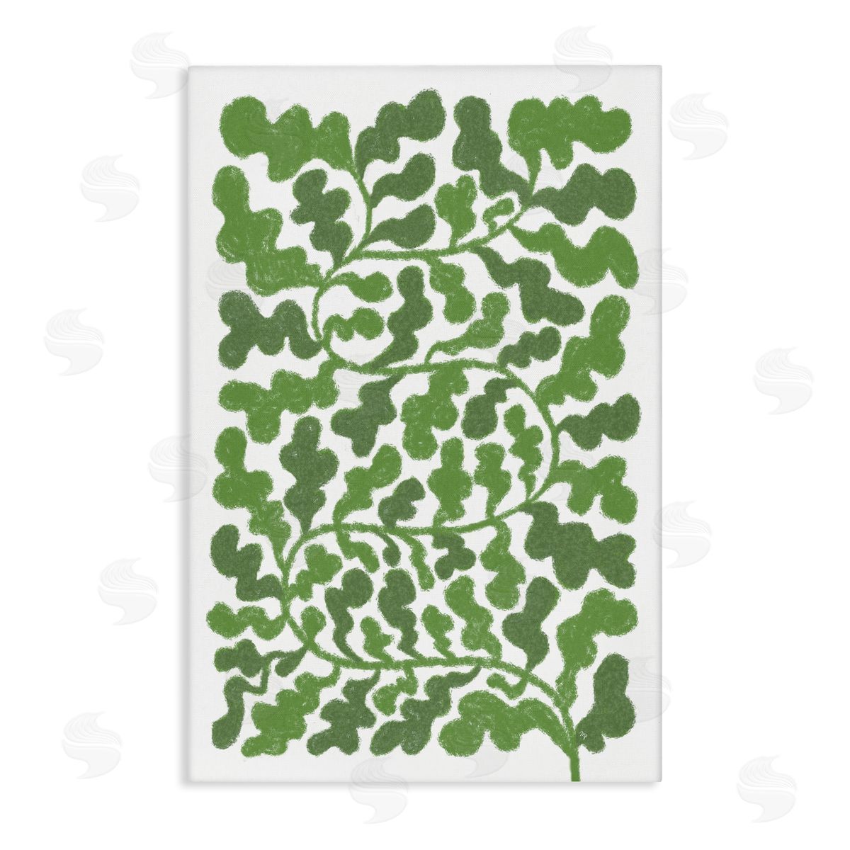 Martina Pavlova Intricate Green Vine Pattern Canvas Wall Art Print