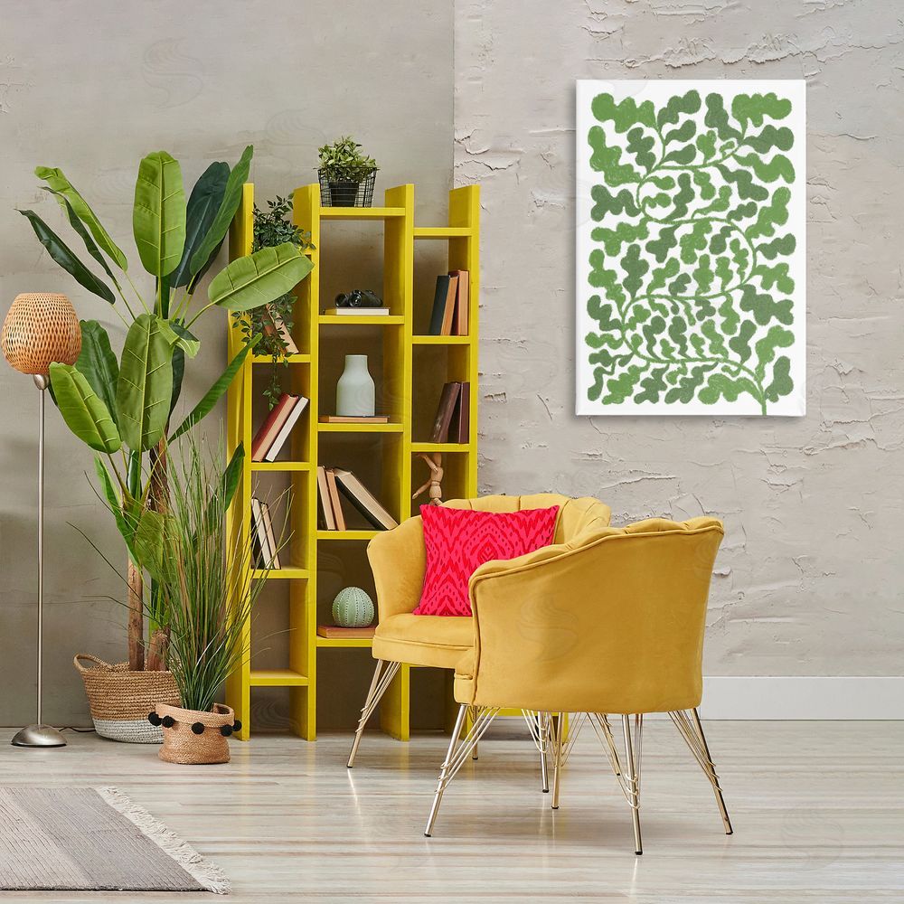 Martina Pavlova Intricate Green Vine Pattern Canvas Wall Art Print in Room