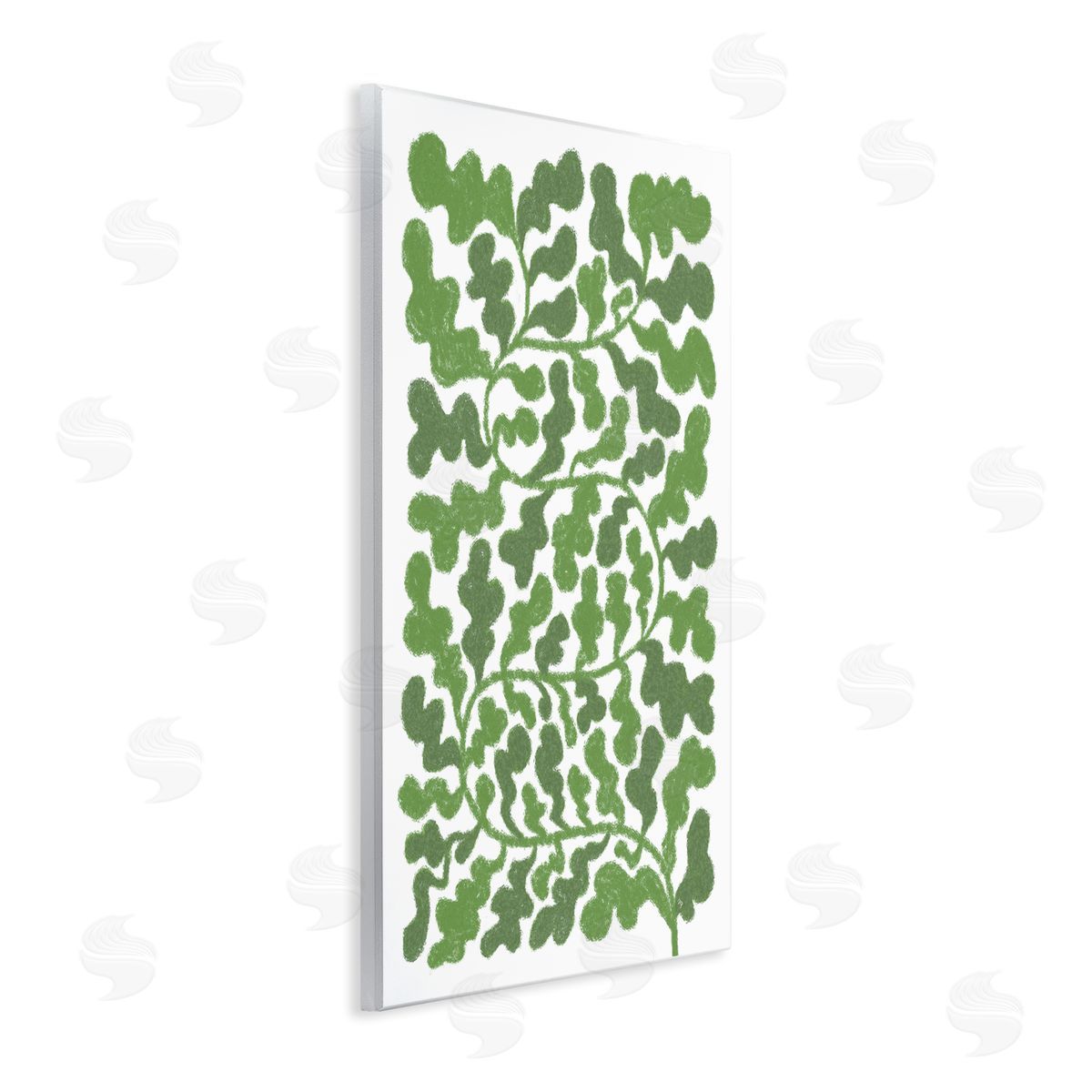 Martina Pavlova Intricate Green Vine Pattern Wooden Wall Plaque Art Print