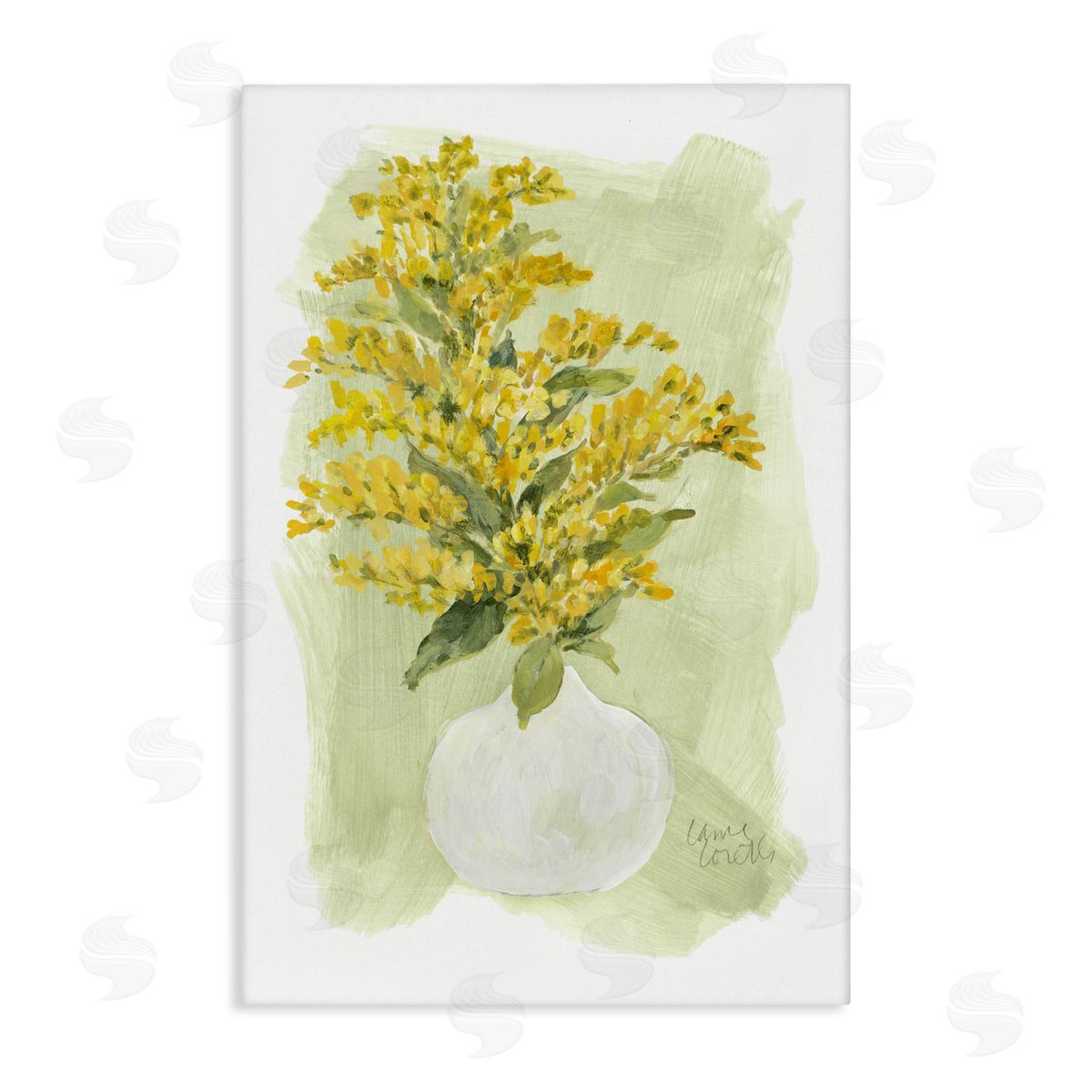 Lanie Loreth Goldenrods Bloom White Vase Canvas Wall Art Print