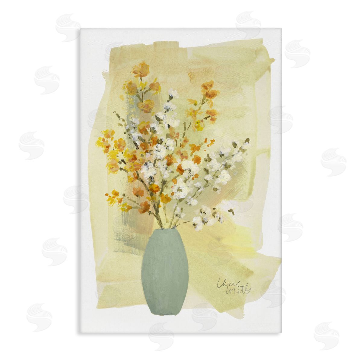 Lanie Loreth Wildflowers Bloom Blue Vase Canvas Wall Art Print