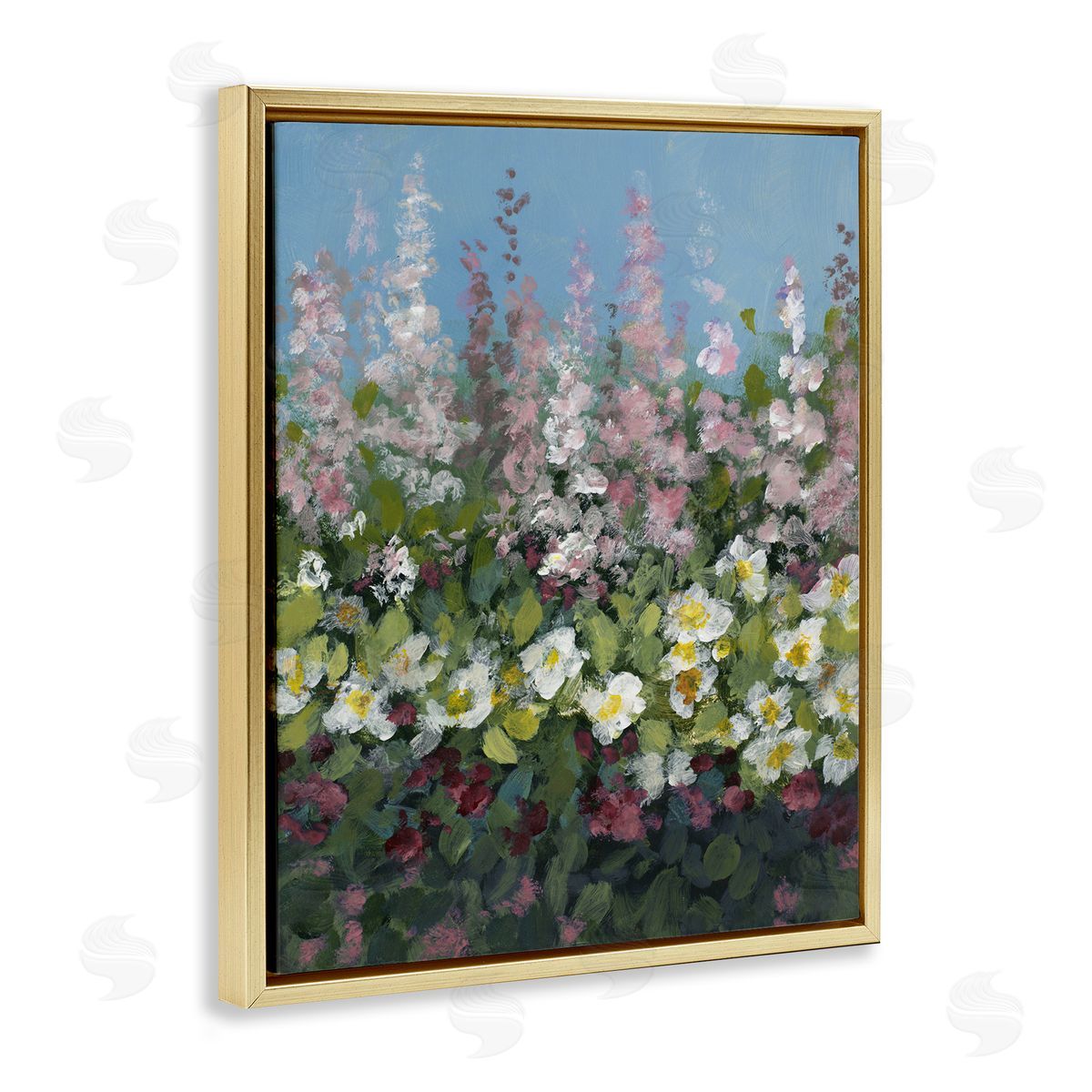 Lanie Loreth Garden Glory Purple Flowers Gold Floating Frame Canvas Wall Art Print