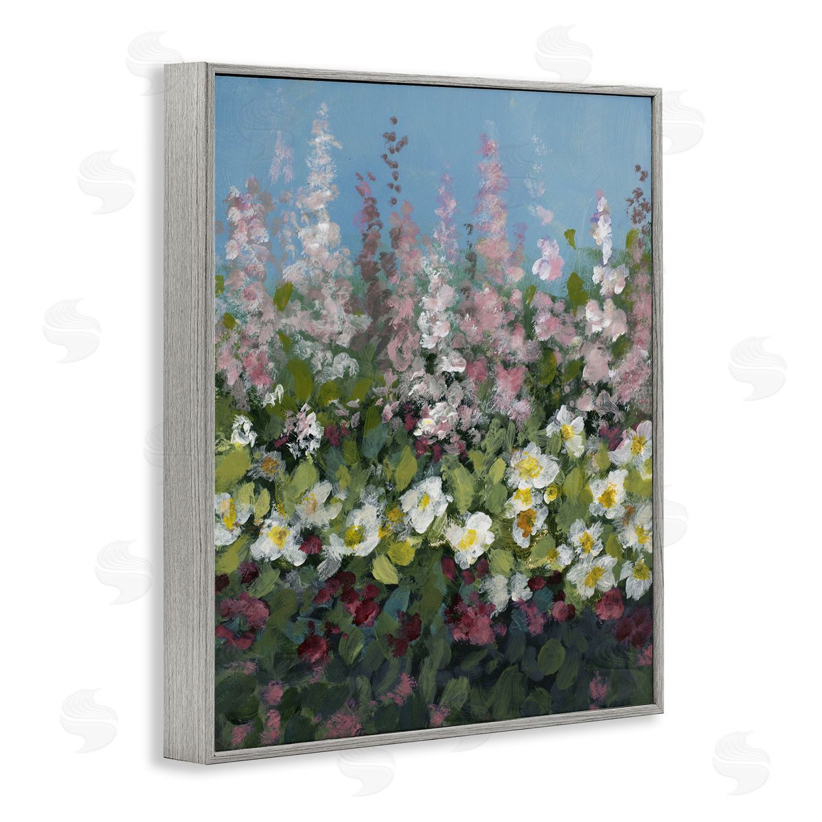 Lanie Loreth Garden Glory Purple Flowers Gray Framed Giclee Wall Art Print