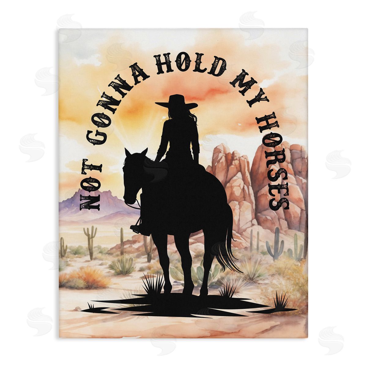 Not Gonna Hold My Horses Canvas Wall Art, Home Decor by Lettered and Lined