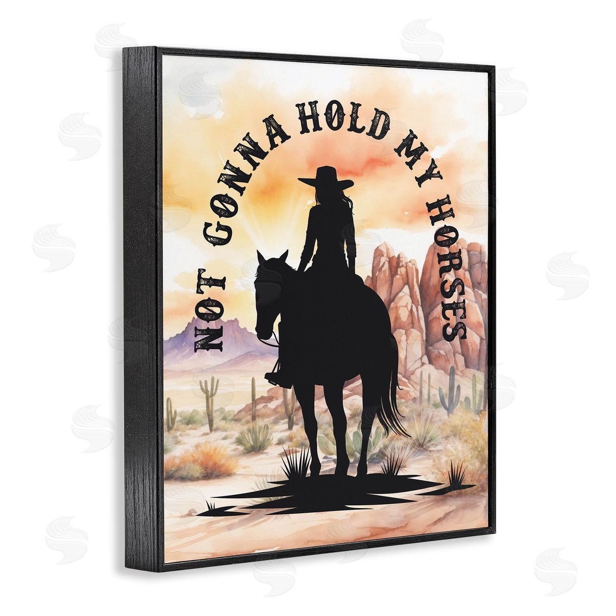 Not Gonna Hold My Horses Black Frame Print Wall Art, Home Decor by Lettered and Lined