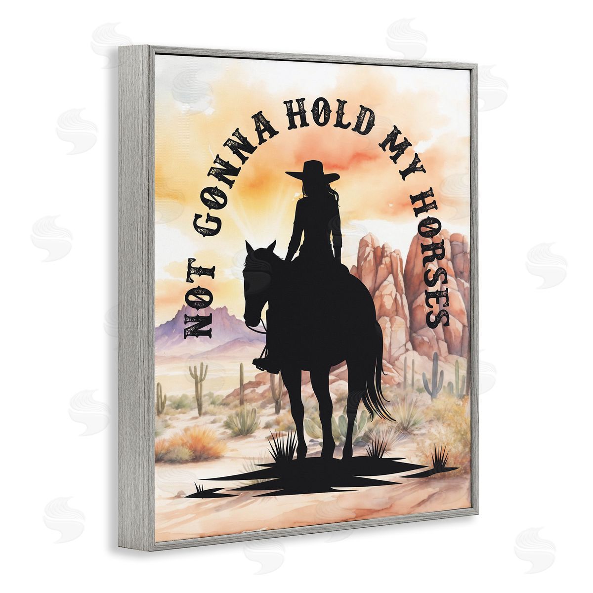 Not Gonna Hold My Horses Grey Frame Print Wall Art, Home Decor by Lettered and Lined