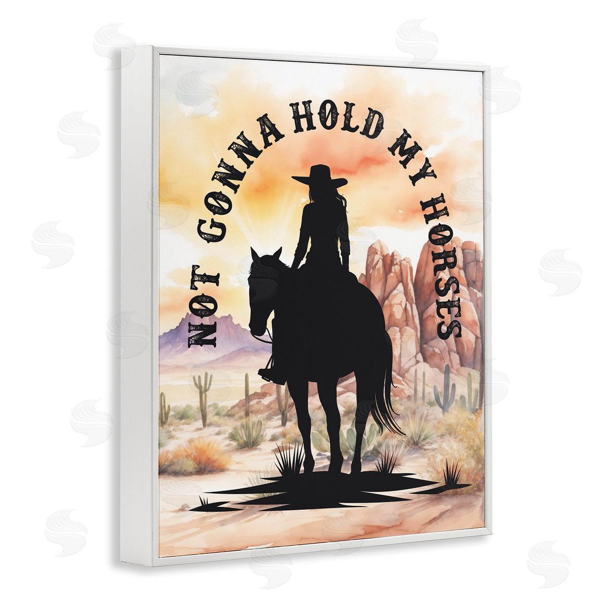 Not Gonna Hold My Horses White Frame Print Wall Art, Home Decor by Lettered and Lined