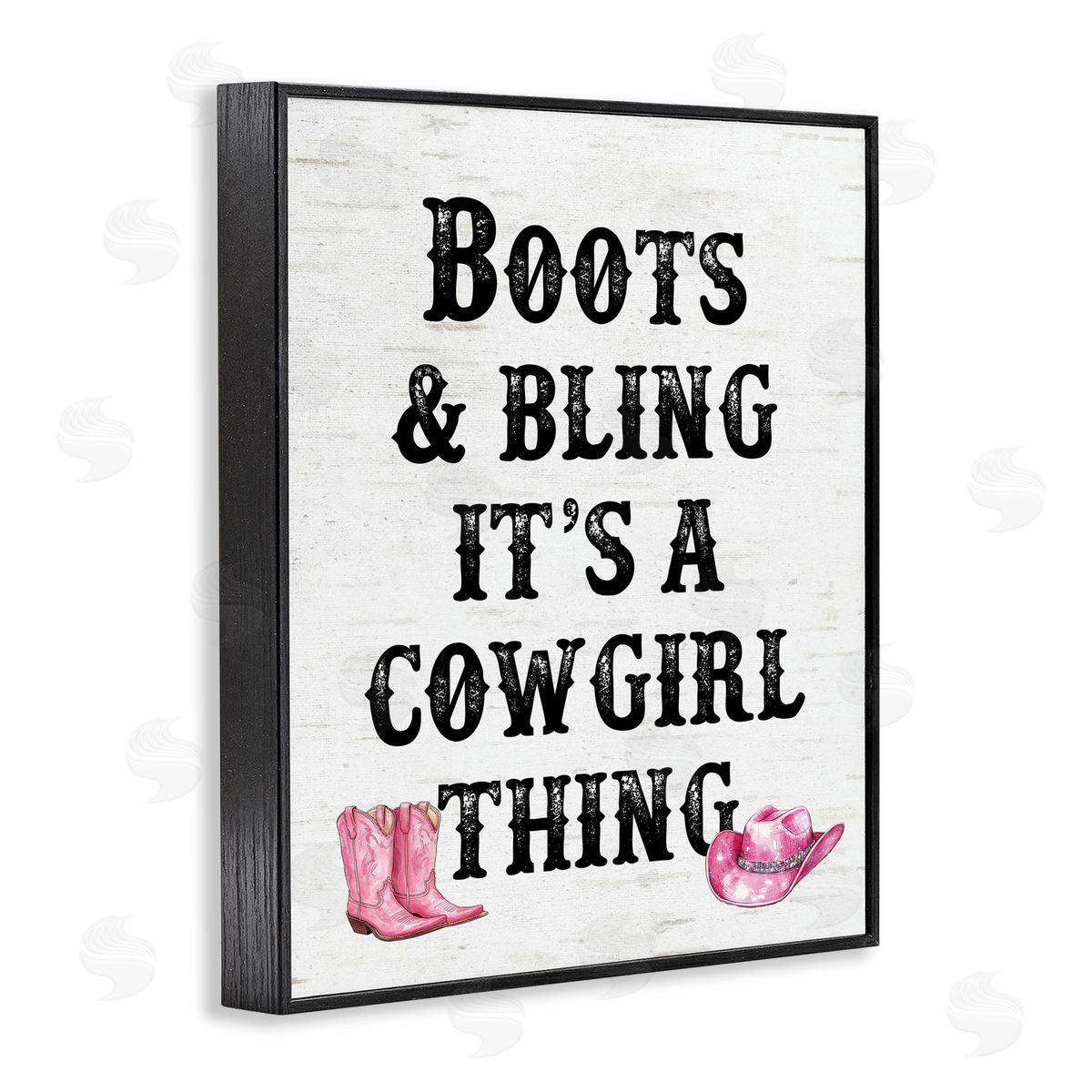 Boots & Bling Cowgirl Thing Black Frame Print Wall Art, Home Decor by Lettered and Lined