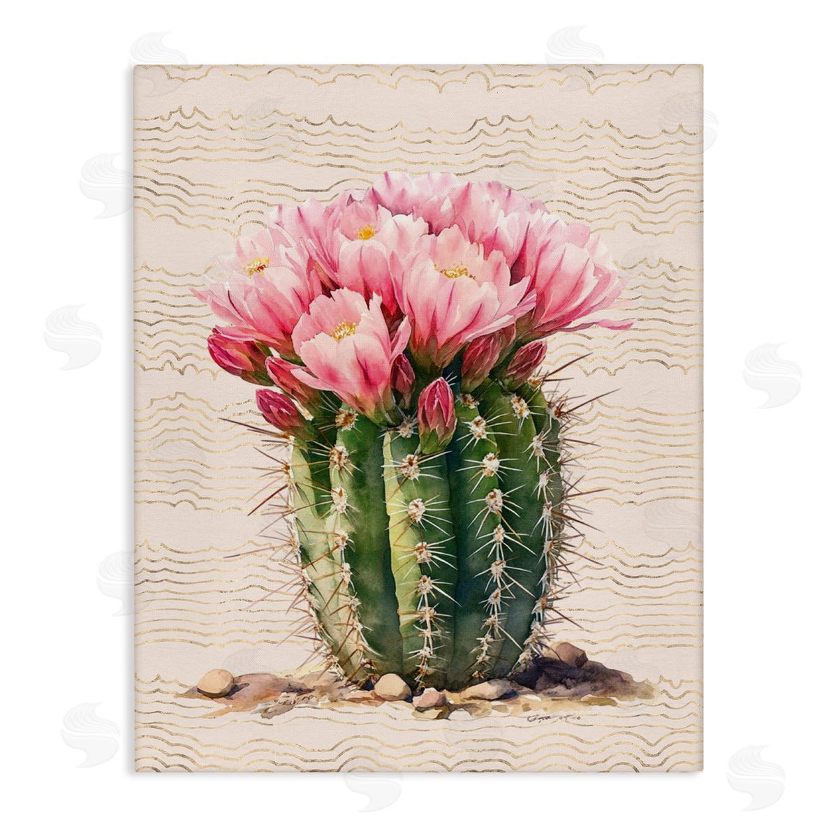 Blooming Floral Cactus Canvas Wall Art, Home Decor by Lettered and Lined