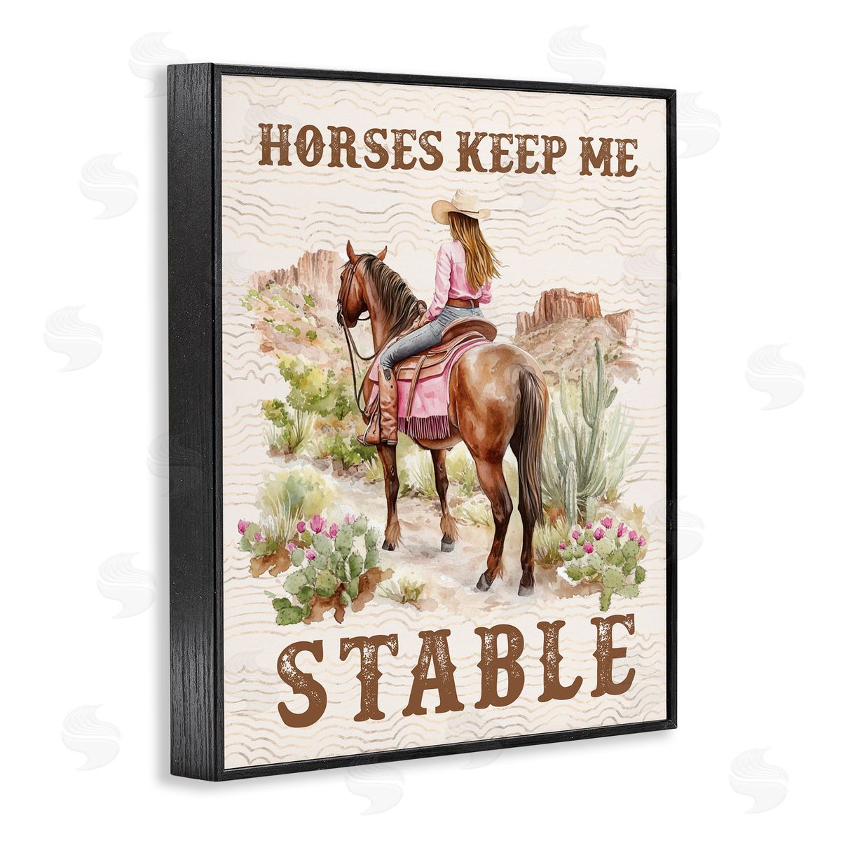 Horses Keep Me Stable Black Frame Print Wall Art, Home Decor by Lettered and Lined