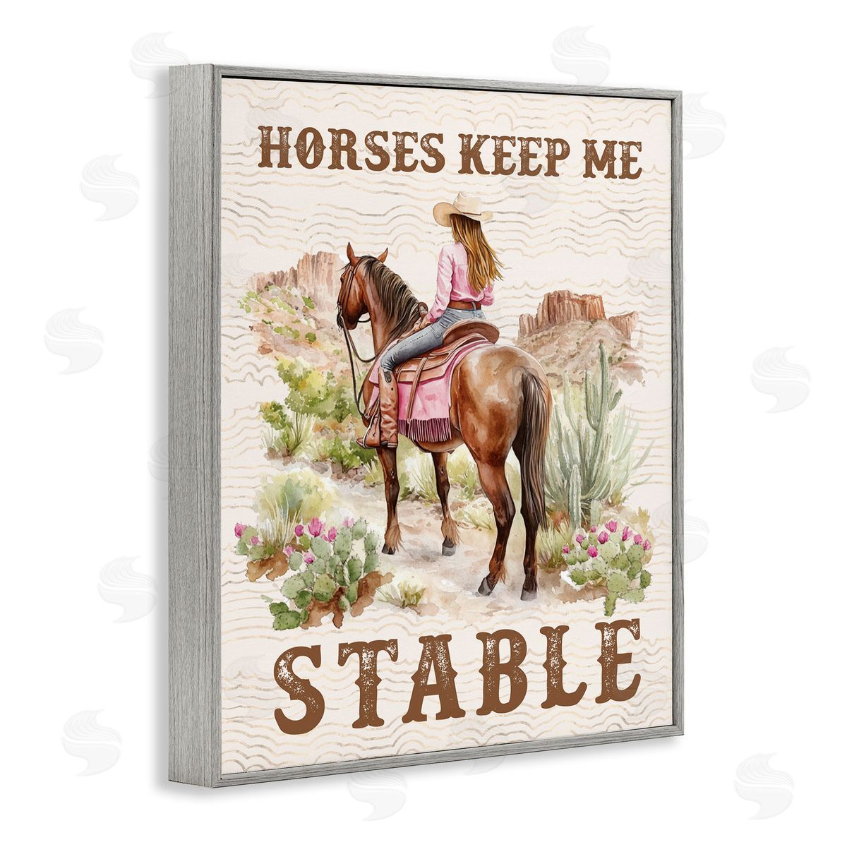 Horses Keep Me Stable Grey Frame Print Wall Art, Home Decor by Lettered and Lined