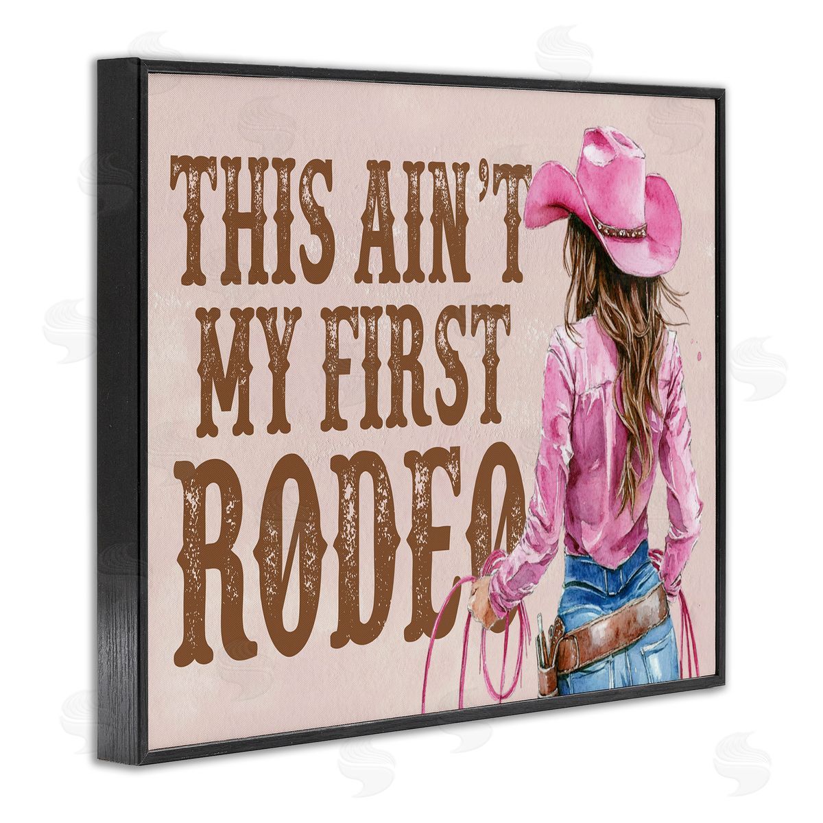 Ain't My First Rodeo Girl Black Frame Print Wall Art, Home Decor by Lettered and Lined