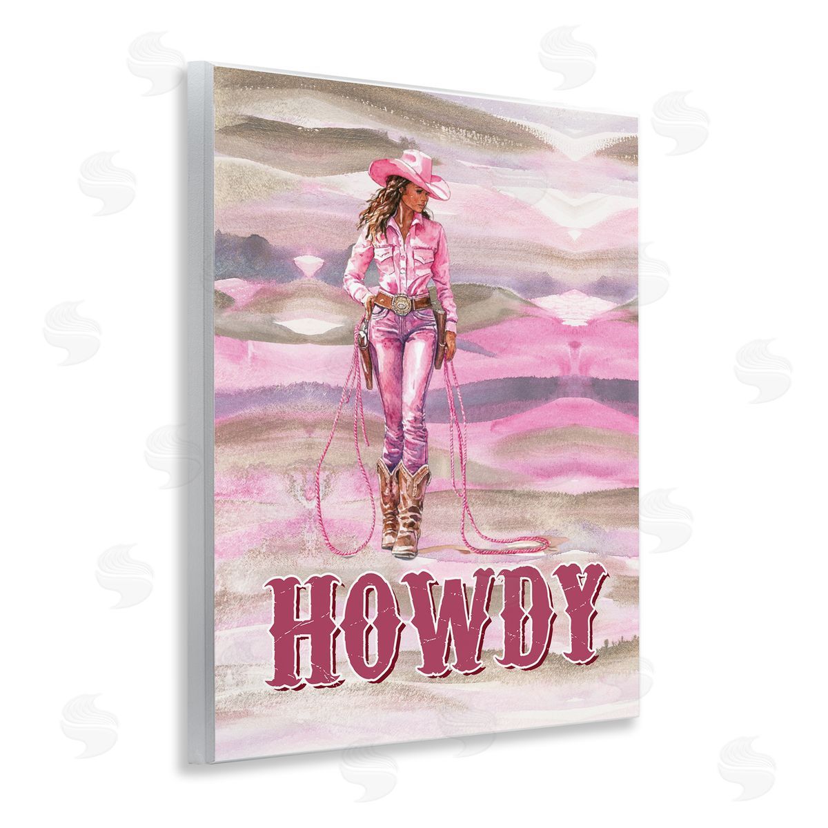 Pastel Howdy Cowgirl Wood Plaque Wall Art, Home Decor by Lettered and Lined