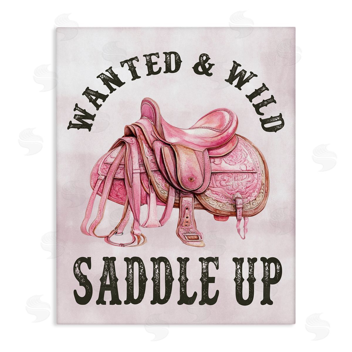 Pink Saddle Up Cowgirl Canvas Wall Art, Home Decor by Lettered and Lined