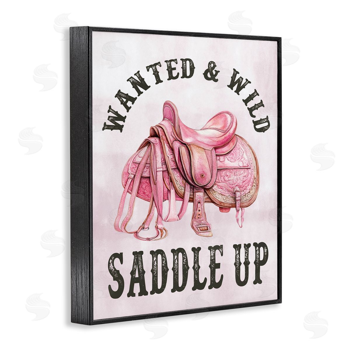 Pink Saddle Up Cowgirl Black Frame Print Wall Art, Home Decor by Lettered and Lined
