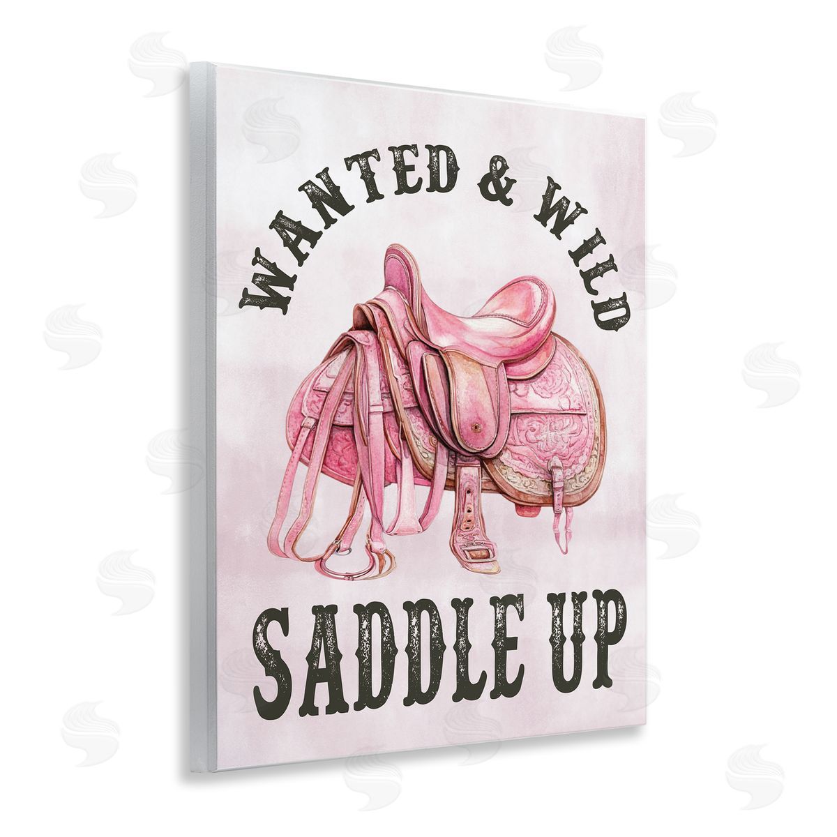 Pink Saddle Up Cowgirl Wood Plaque Wall Art, Home Decor by Lettered and Lined