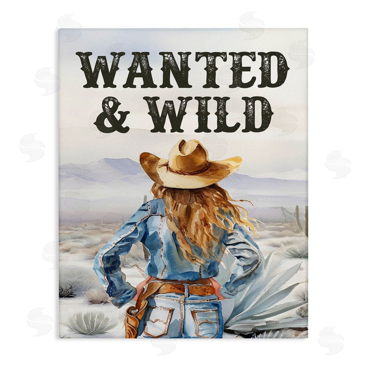 Wanted & Wild Cowgirl Canvas Wall Art, Home Decor by Lettered and Lined