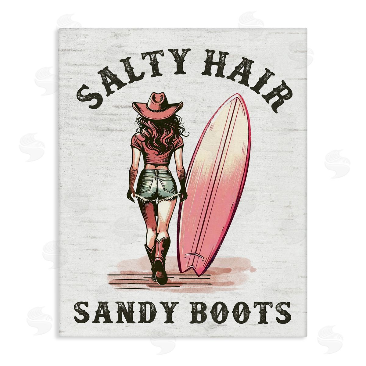 Salty Hair & Sandy Boots Canvas Wall Art, Home Decor by Lettered and Lined