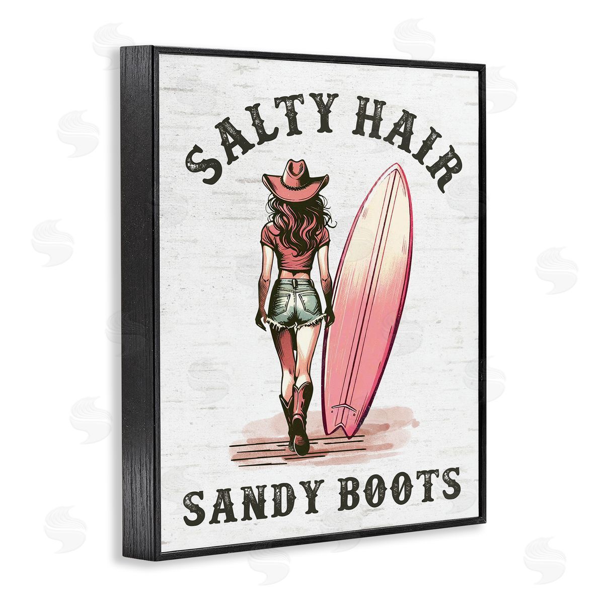 Salty Hair & Sandy Boots Black Frame Print Wall Art, Home Decor by Lettered and Lined