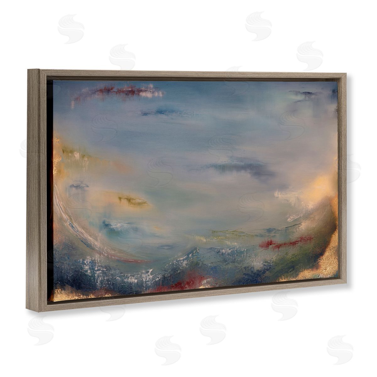 Bottom Of Ocean Abstraction Brown Floating Frame Canvas Wall Art, Home Decor by Lydia Orange