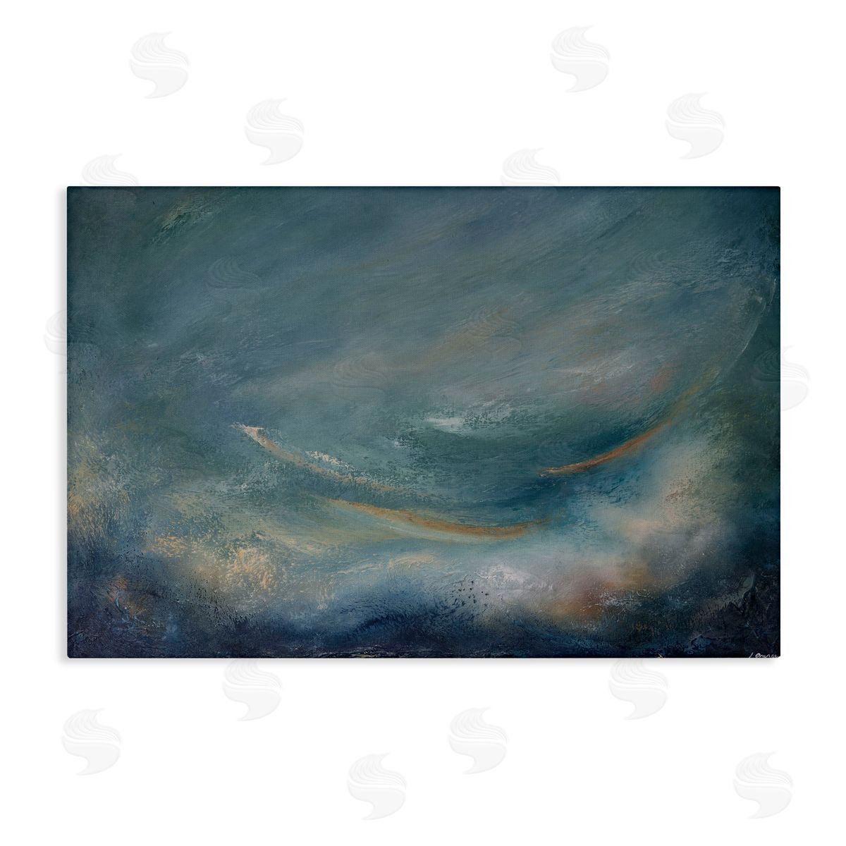 Dark Storm Clouds Abstract Canvas Wall Art, Home Decor by Lydia Orange