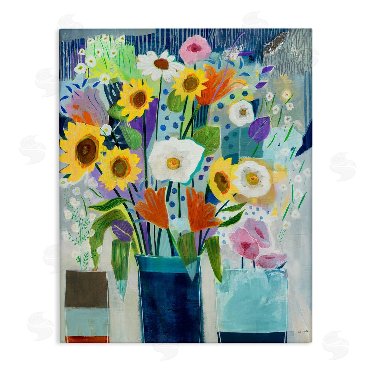 Bright Sunflowers & Blooms Canvas Wall Art, Home Decor by Jill Martin