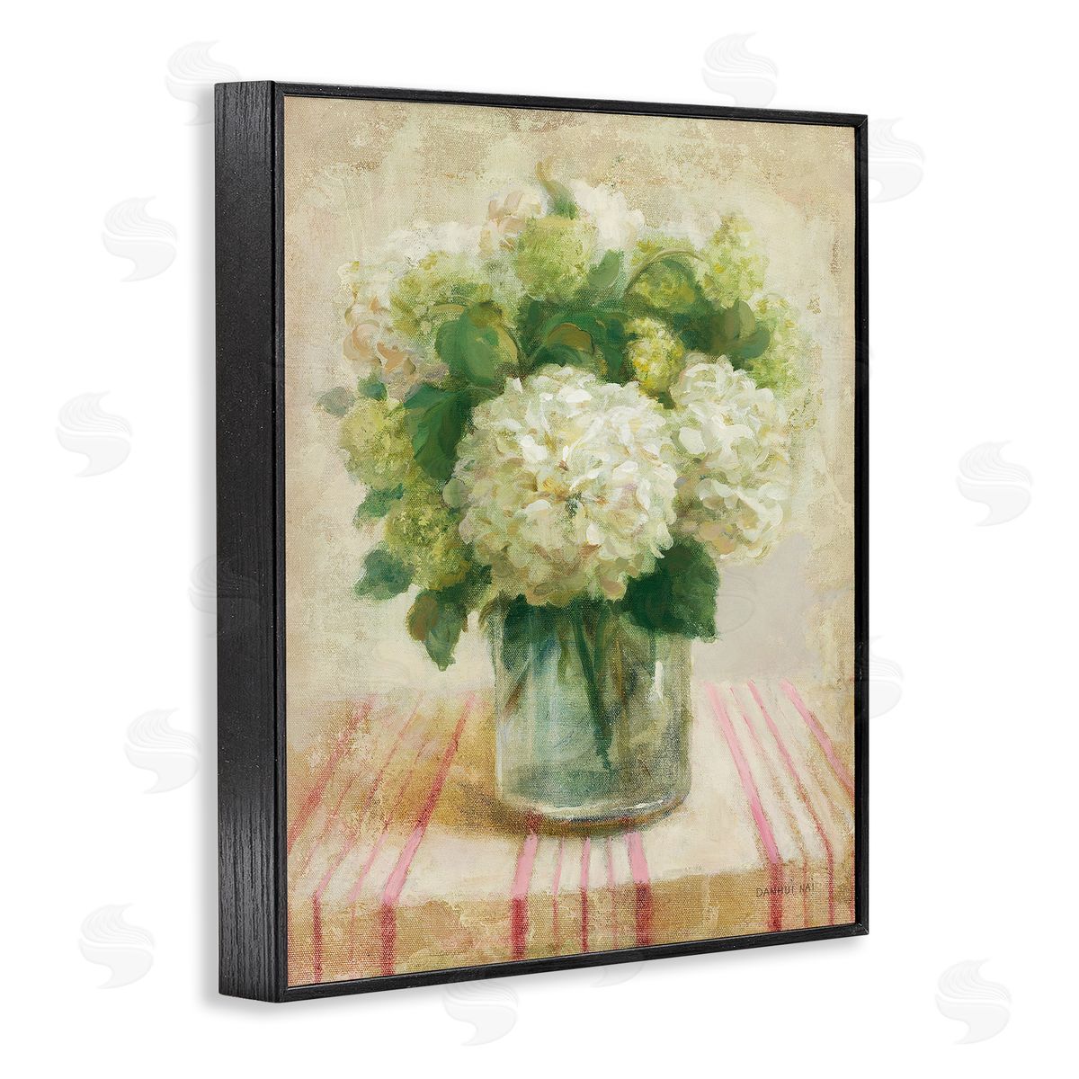 Cottage Hydrangeas in White Black Frame Print Wall Art, Home Decor by Danhui Nai