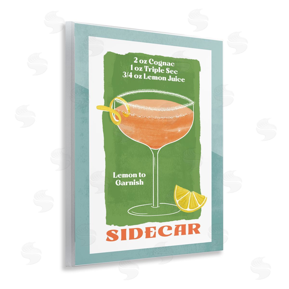 Retro Sidecar Recipe Wood Plaque Wall Art, Home Decor by Deane Beesley