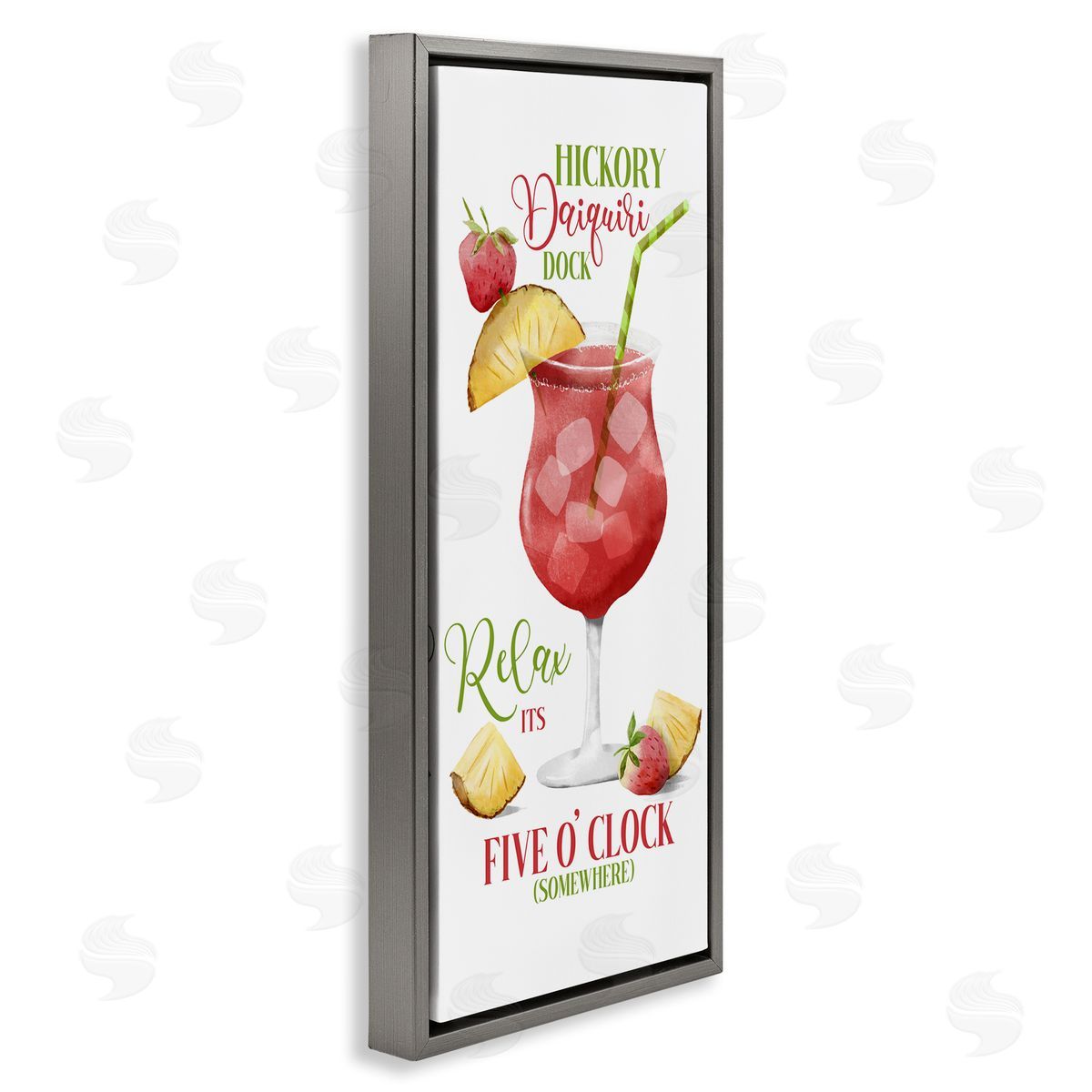 Fun Cocktail Expression Grey Floating Frame Canvas Wall Art, Home Decor by Deane Beesley