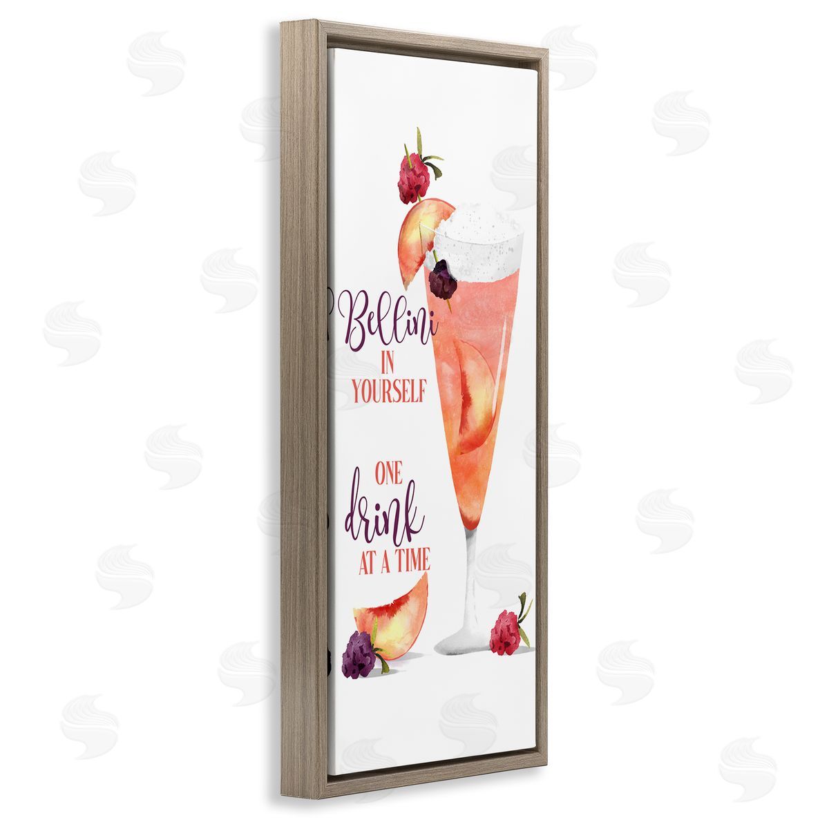 Fun Summer Drink Pun Brown Floating Frame Canvas Wall Art, Home Decor by Deane Beesley