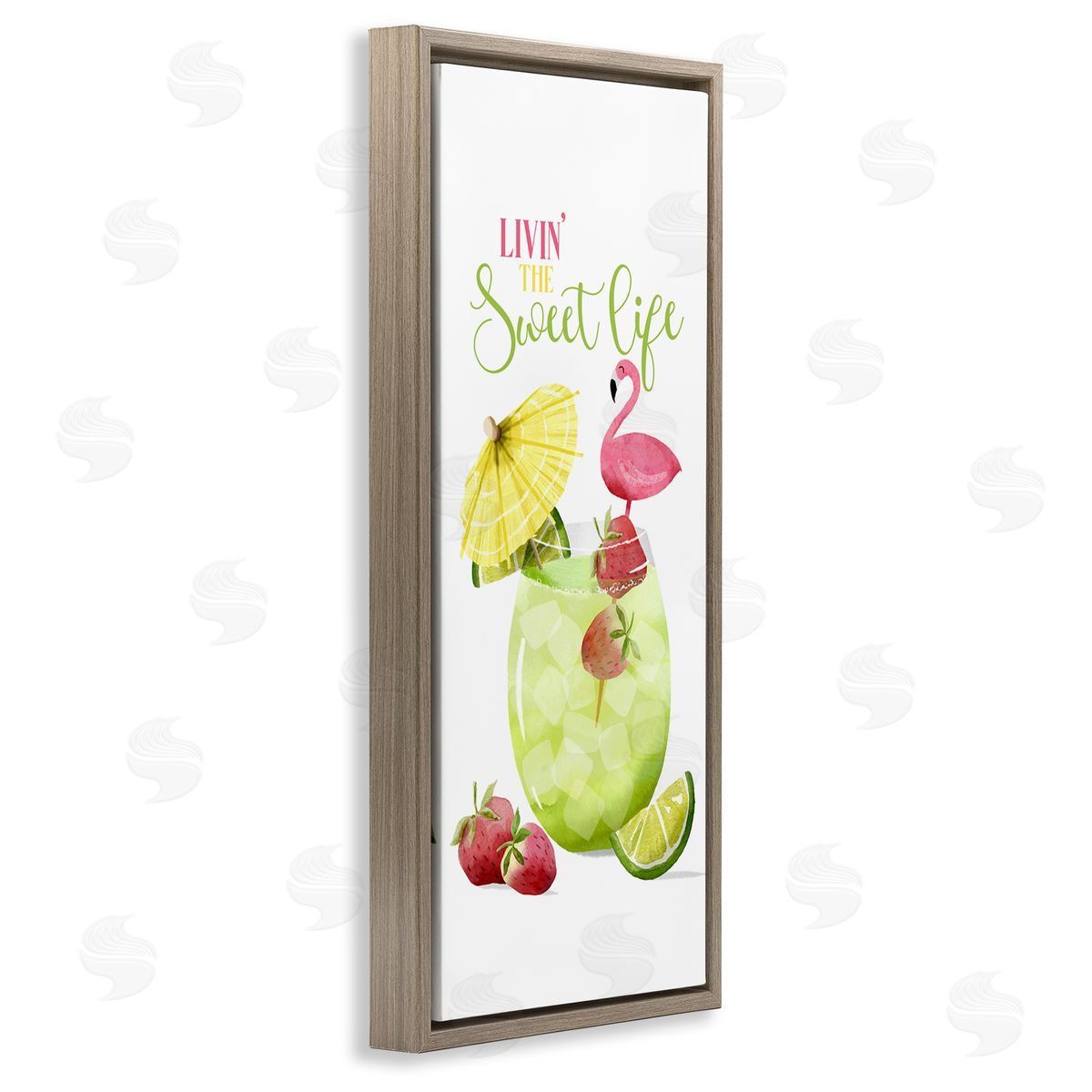 Sweet Life Summer Drink Brown Floating Frame Canvas Wall Art, Home Decor by Deane Beesley