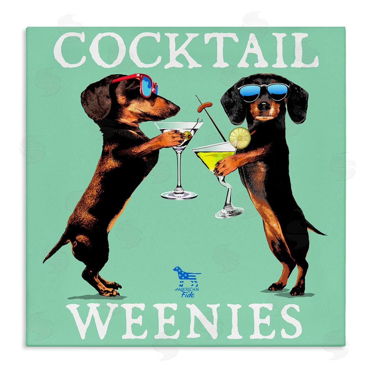 Flashy Cocktail Weenies Canvas Wall Art, Home Decor by Jim Baldwin