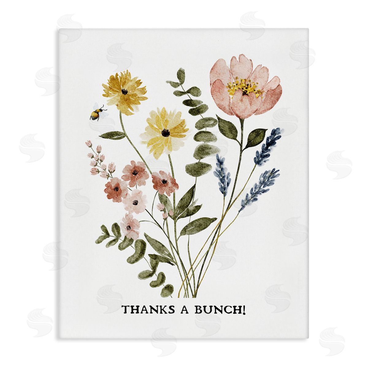 Floral Thanks A Bunch Canvas Wall Art, Home Decor by JJ Design House LLC