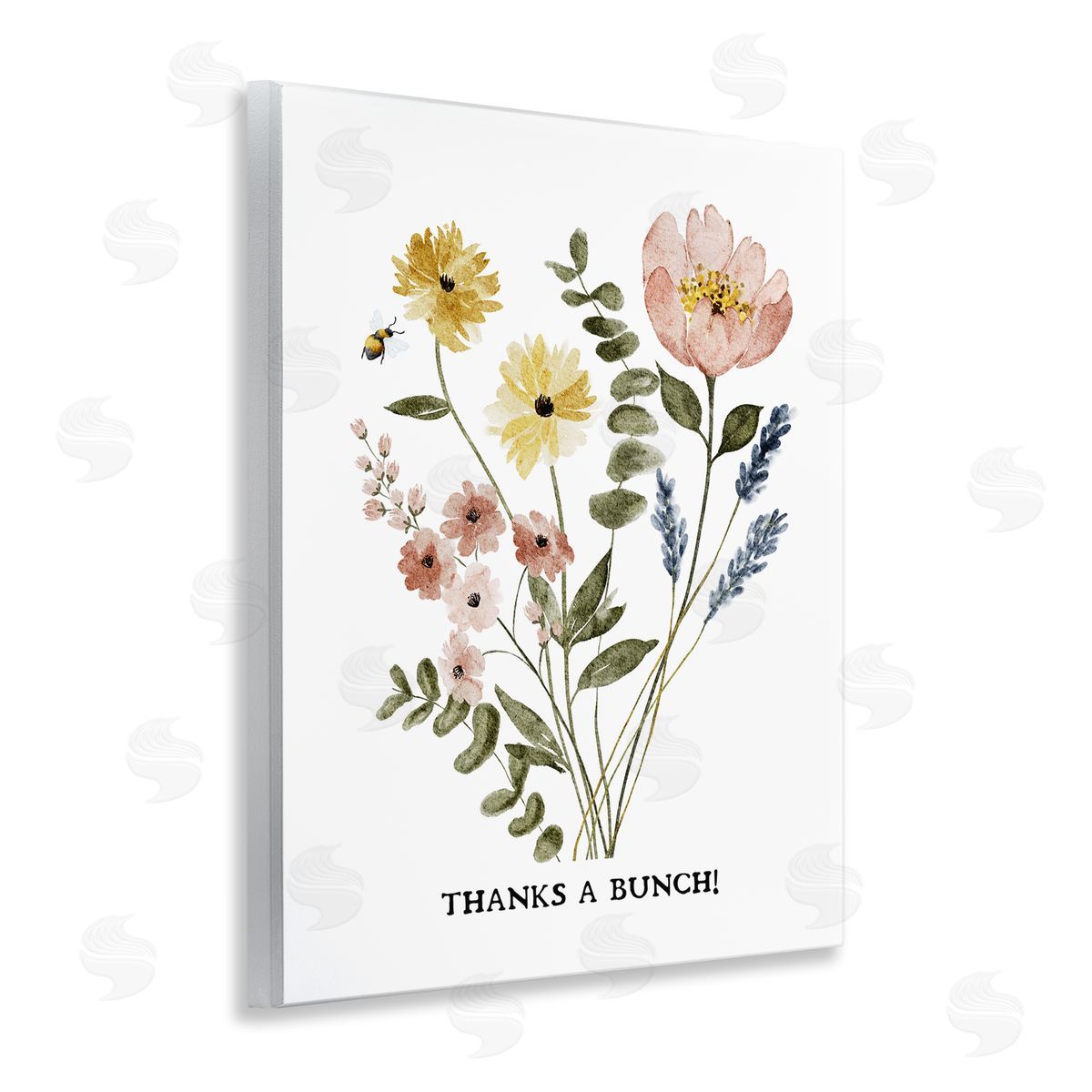 Floral Thanks A Bunch Wood Plaque Wall Art, Home Decor by JJ Design House LLC