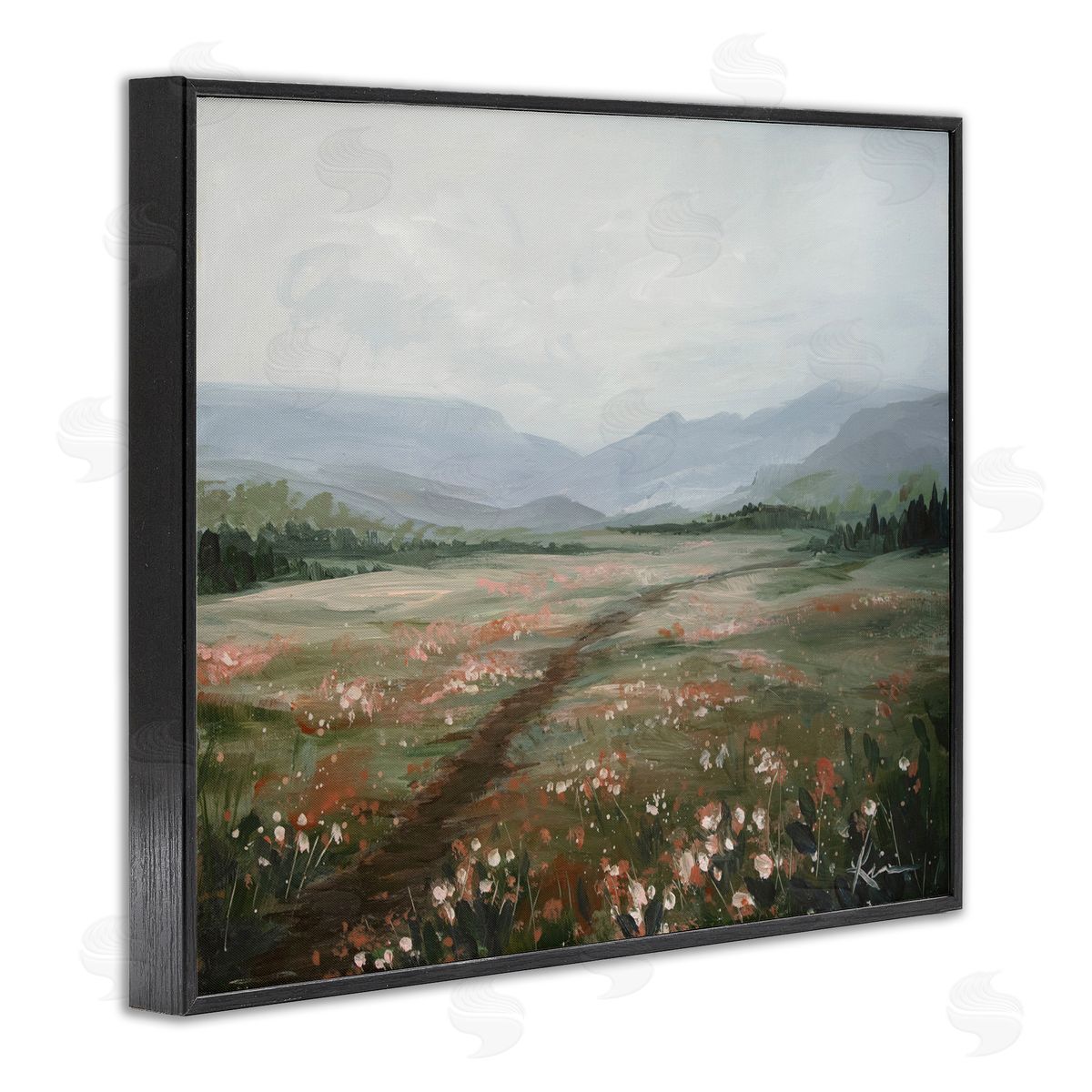 Path Through Rolling Meadow Black Frame Print Wall Art, Home Decor by Lindsay Kivi Fine Art