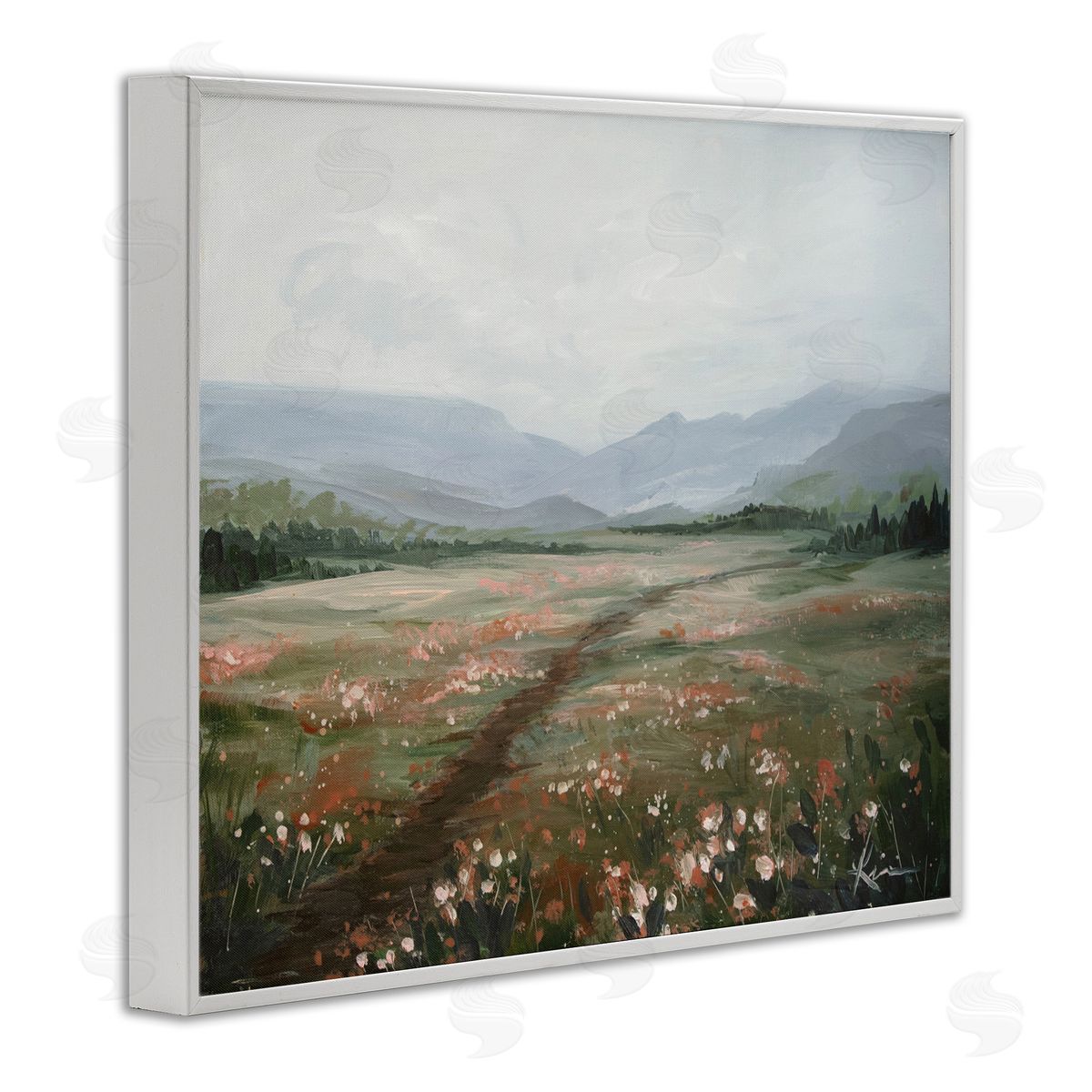 Path Through Rolling Meadow White Frame Print Wall Art, Home Decor by Lindsay Kivi Fine Art